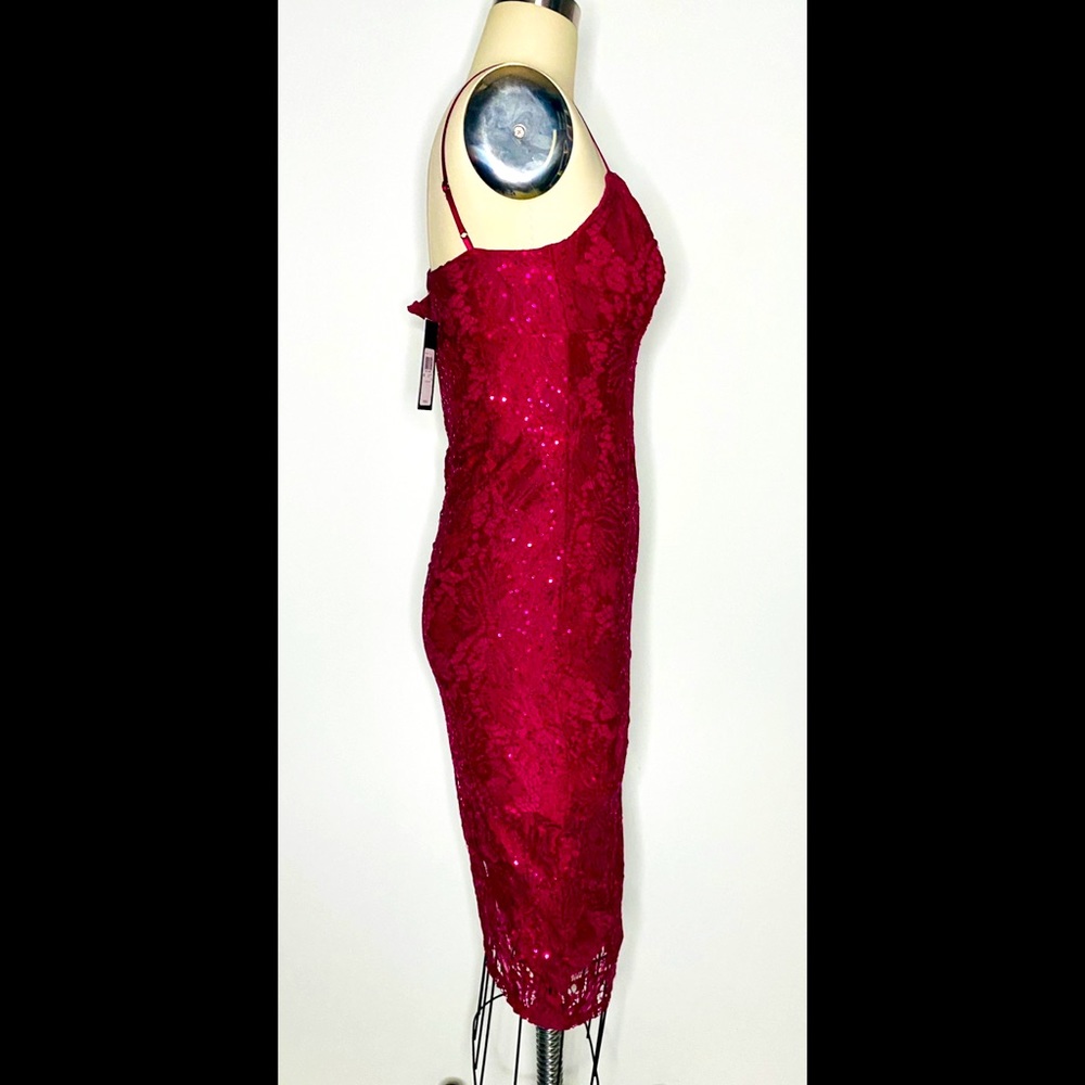 NWT GUESS Sequin & Lace Asymmetrical Dress - Picture 5 of 10